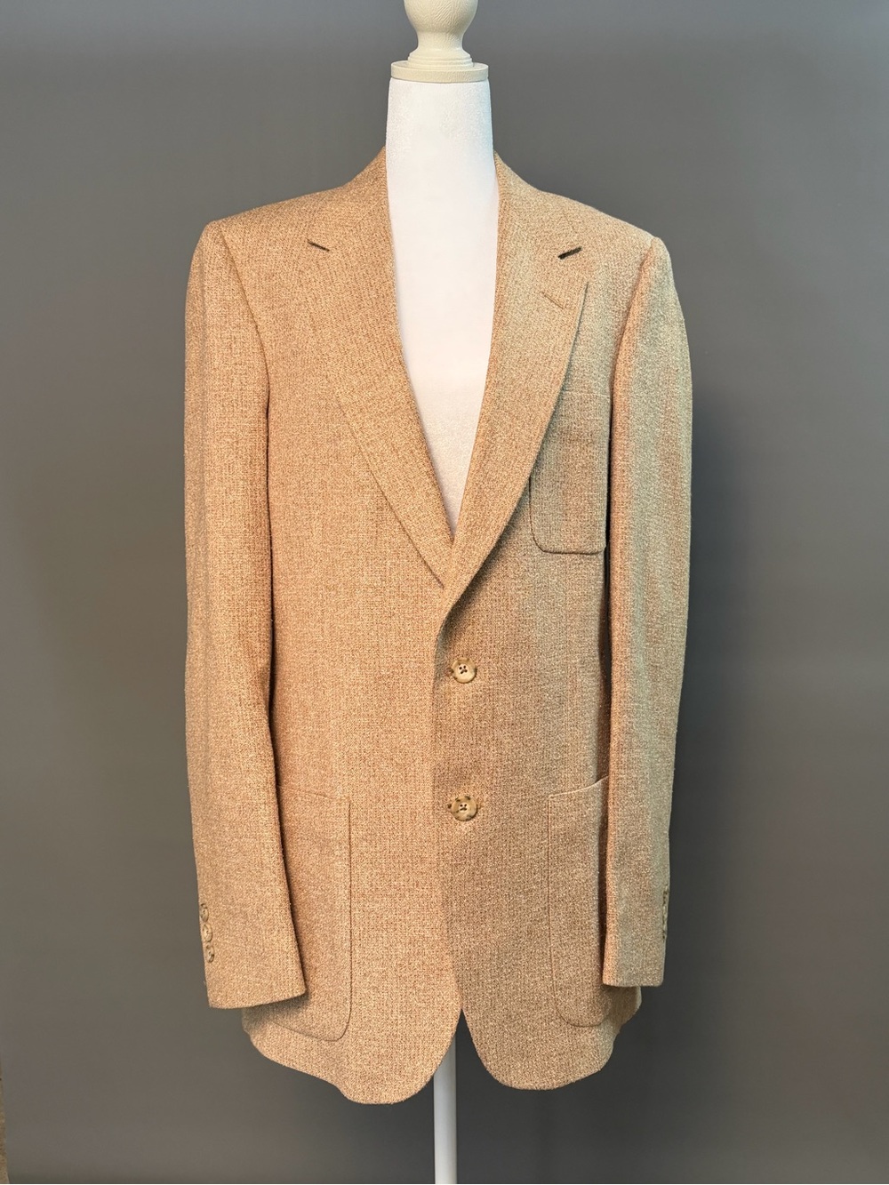Halston Heritage Beige/Tan Two-Button Patch-Pocket Blazer